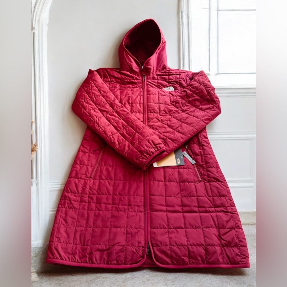 THE NORTH FACE Junction Insulated Parka Women’s Long Jacket Beetroot Small - Picture 2 of 13